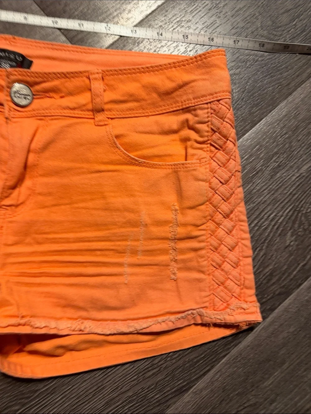 Amisu Orange Denim Jean Shorts - Picture 4 of 6